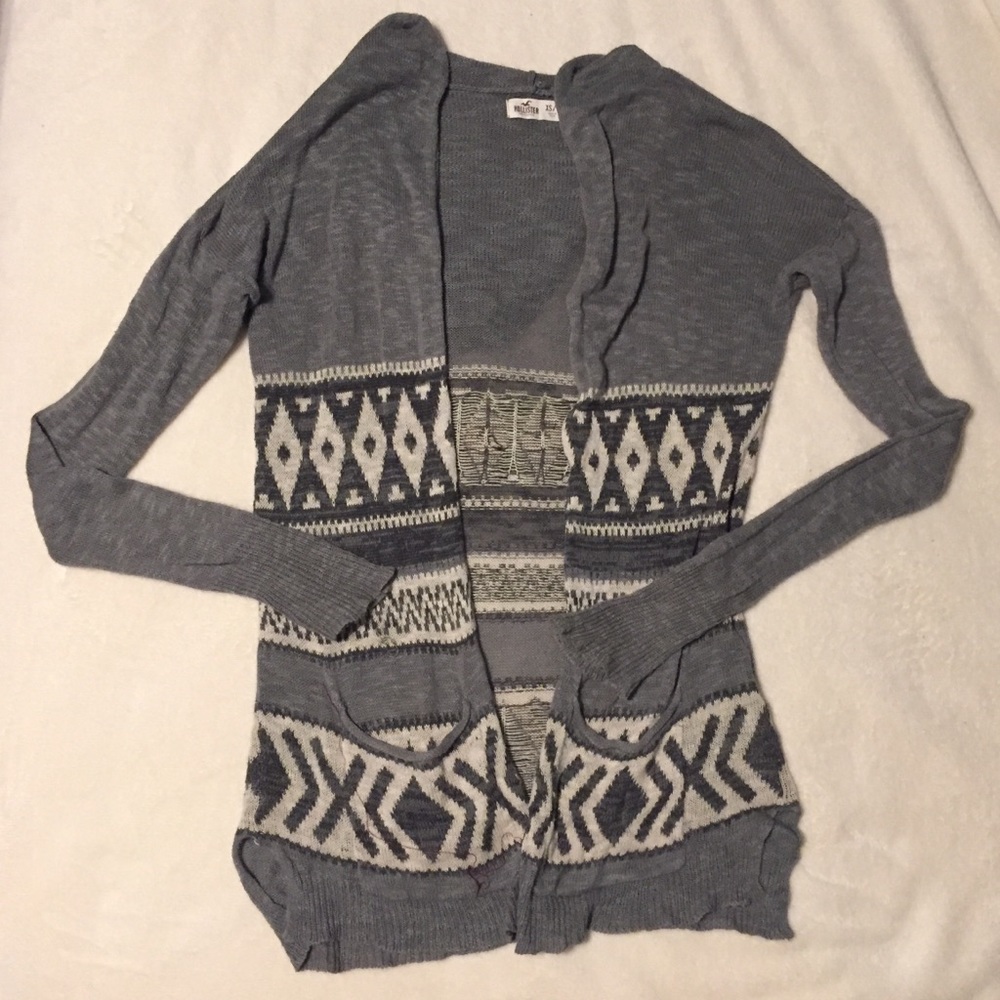 Hollister Tribal Print and Distressed Sweater
